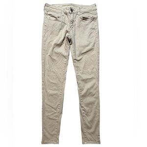 American eagle cream skinny jeans super stretch size 4 like new condition